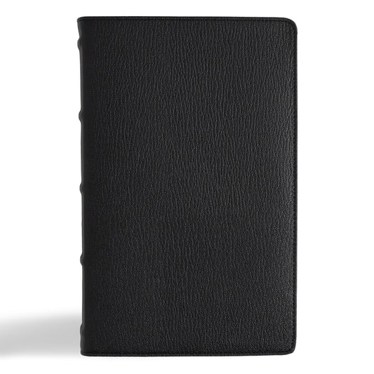 NASB Single-Column Personal Size Bible, Holman Handcrafted Collection, Black Premium Goatskin - Ingram