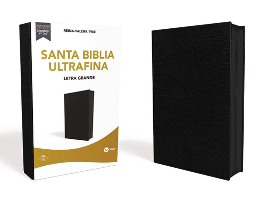 Rvr60, Santa Biblia, Ultrafina, Letra Grande, Piel Fabricada, Negro, Con Cierre, Palabras de Jesus En Rojo, Comfort Print - Ingram