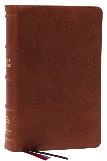 Nkjv, End-Of-Verse Reference Bible, Personal Size Large Print, Premium Goatskin Leather, Brown, Premier Collection, Red Letter, Comfort Print: Holy Bi - Ingram