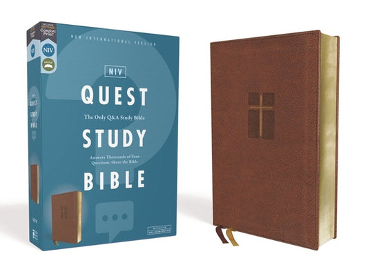 Niv, Quest Study Bible, Leathersoft, Brown, Comfort Print: The Only Q and A Study Bible - Ingram