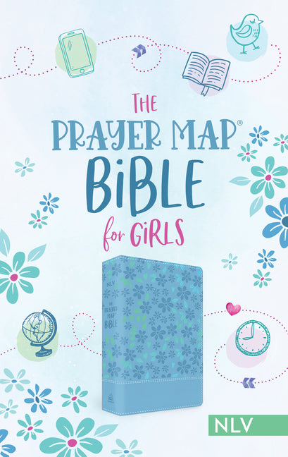 Prayer Map Bible for Girls Nlv [Sky Blue Shimmer] - Ingram