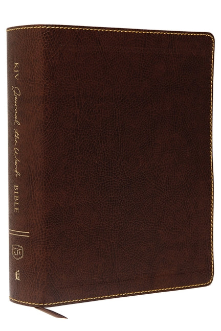 KJV, Journal the Word Bible, Large Print, Bonded Leather, Brown, Red Letter Edition: Reflect, Journal, or Create Art Next to Your Favorite Verses - Ingram