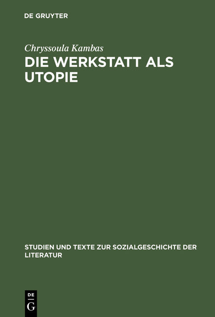 Werkstatt als Utopie (Reprint 2013) - Ingram