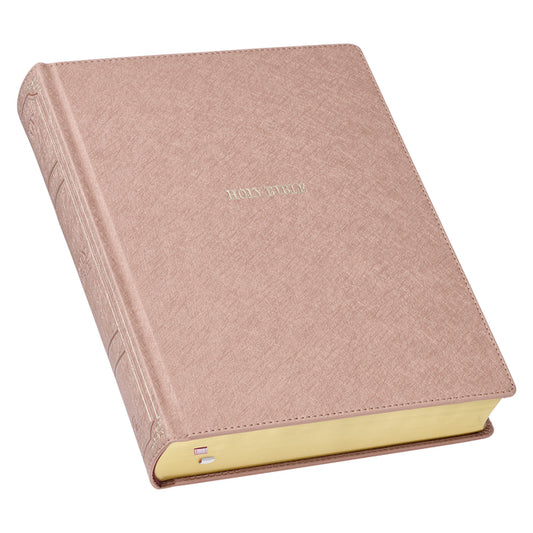 KJV Holy Bible, Large Print Note-Taking Bible, Faux Leather Hardcover - King James Version, Pearlescent Mauve - Ingram