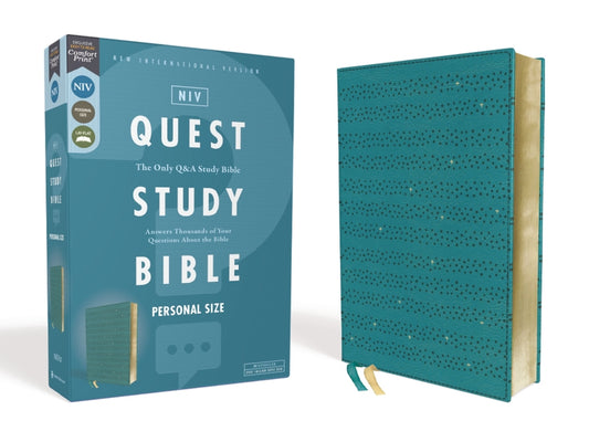 Niv, Quest Study Bible, Personal Size, Leathersoft, Teal, Comfort Print: The Only Q and A Study Bible - Ingram