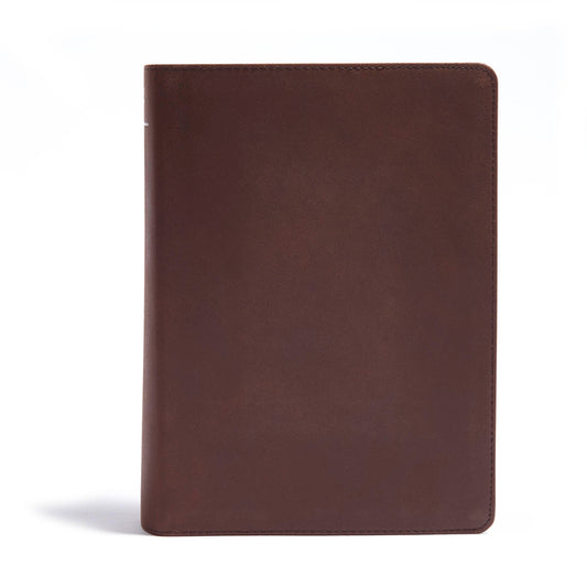 CSB He Reads Truth Bible, Brown Genuine Leather: Black Letter, Wide Margins, Notetaking Space, Reading Plans, Sewn Binding, Two Ribbon Markers, Easy-T - Ingram
