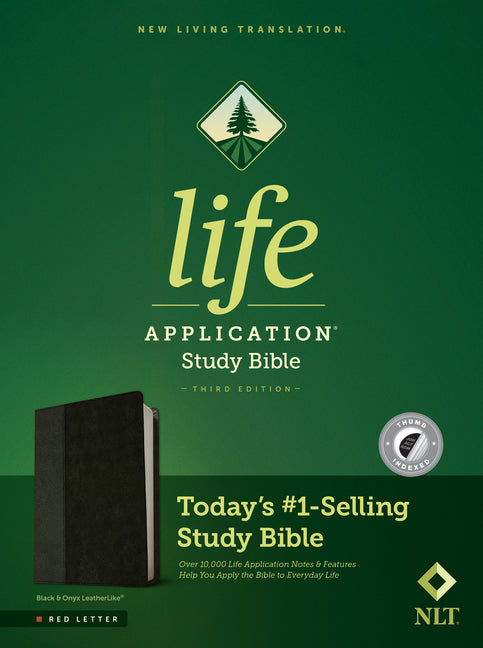 NLT Life Application Study Bible, Third Edition (Leatherlike, Black/Onyx, Indexed, Red Letter) - Ingram