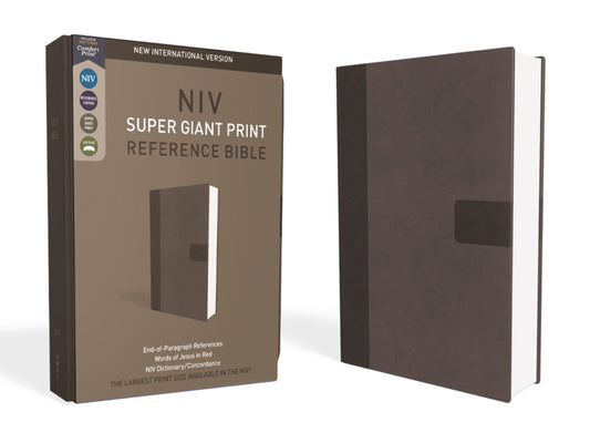 NIV, Super Giant Print Reference Bible, Giant Print, Imitation Leather, Gray, Red Letter Edition (Special) - Ingram