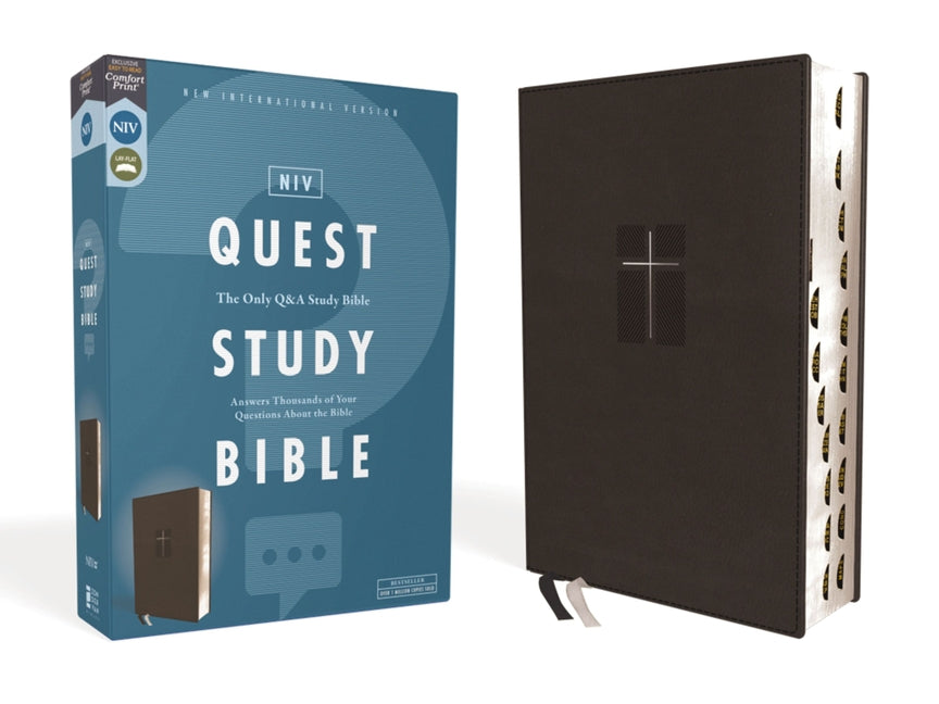 Niv, Quest Study Bible, Leathersoft, Black, Indexed, Comfort Print: The Only Q and A Study Bible - Ingram