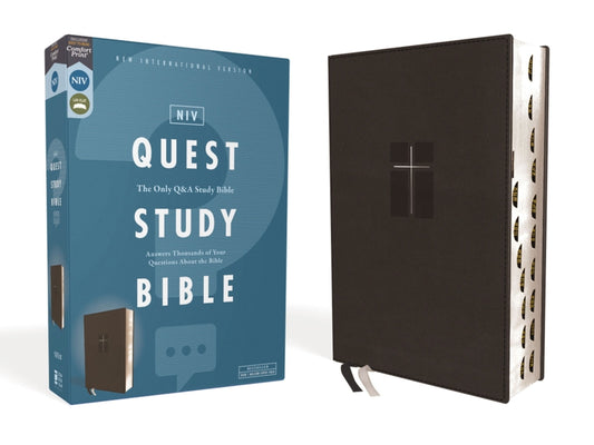 Niv, Quest Study Bible, Leathersoft, Black, Indexed, Comfort Print: The Only Q and A Study Bible - Ingram