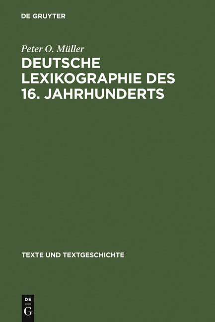 Deutsche Lexikographie des 16. Jahrhunderts (Reprint 2010) - Ingram