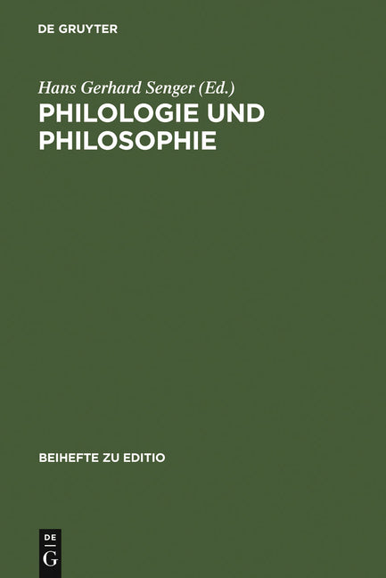 Philologie und Philosophie (Reprint 2011) - Ingram