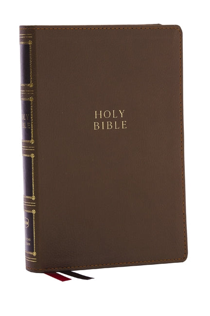 Nkjv, Compact Center-Column Reference Bible, Brown Leathersoft, Red Letter, Comfort Print - Ingram