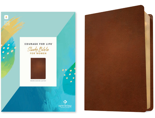 NLT Courage for Life Study Bible for Women, Filament Enabled (Genuine Leather, Brown) - Ingram