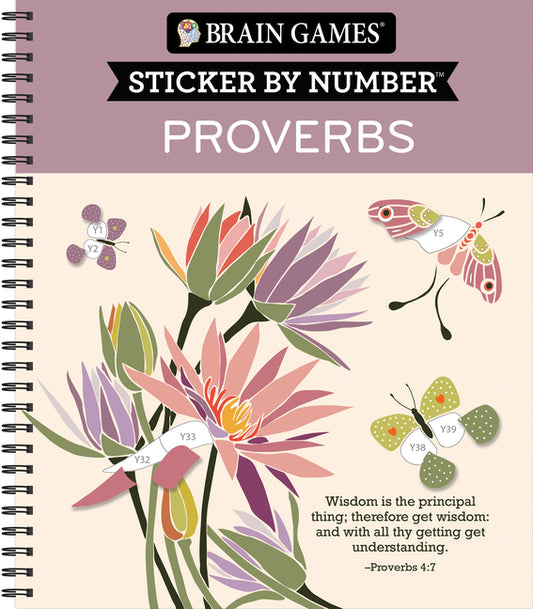 Brain Games - Sticker by Number: Proverbs (28 Images to Sticker) - Ingram