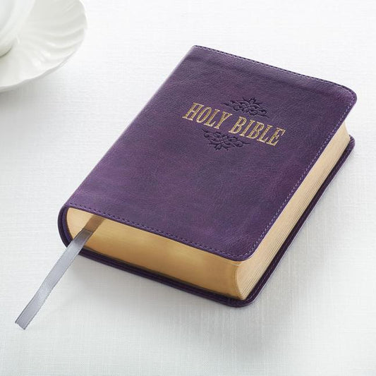 KJV Compact Large Print Lux-Leather Purple - Ingram