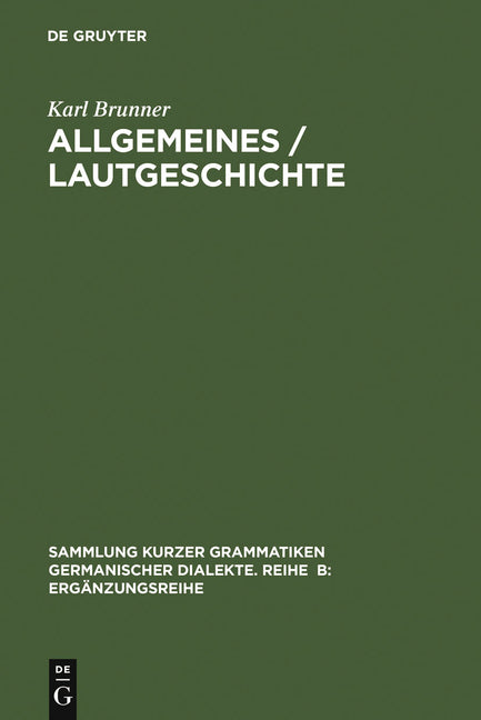 Allgemeines / Lautgeschichte (3. Unverand. Aufl.; Reprint 2010) - Ingram