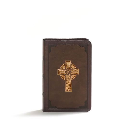 KJV Large Print Compact Reference Bible, Celtic Cross Brown Leathertouch - Ingram