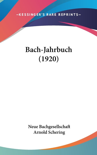 Bach-Jahrbuch (1920) - Ingram