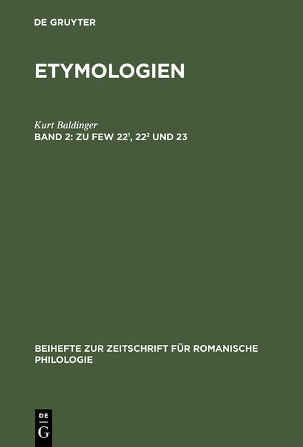 Zu Few 22¹, 22² Und 23 (Reprint 2014) - Ingram