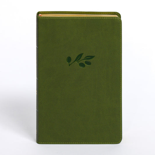 CSB Personal Size Giant Print Bible, Olive Leathertouch - Ingram