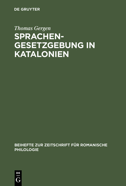 Sprachengesetzgebung in Katalonien: Die Debatte Um Die »Llei de Política Lingüística« Vom 7. Januar 1998 (Reprint 2014) - Ingram