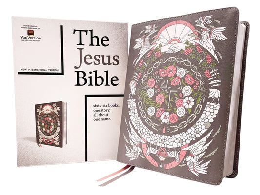Jesus Bible Artist Edition, Niv, Leathersoft, Gray Floral, Comfort Print - Ingram