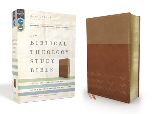 NIV, Biblical Theology Study Bible, Imitation Leather, Tan/Brown, Indexed, Comfort Print: Follow God's Redemptive Plan as It Unfolds Throughout Script - Ingram