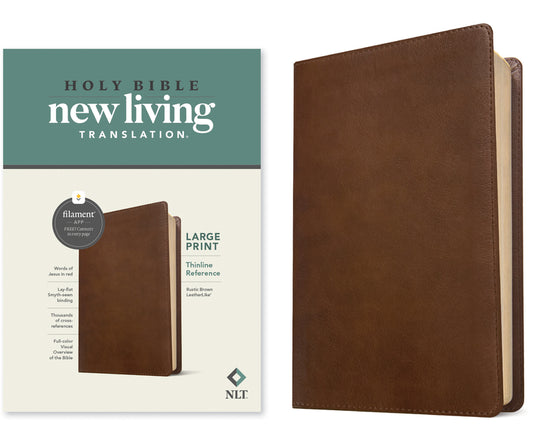 NLT Large Print Thinline Reference Bible, Filament Enabled Edition (Red Letter, Leatherlike, Rustic Brown) - Ingram
