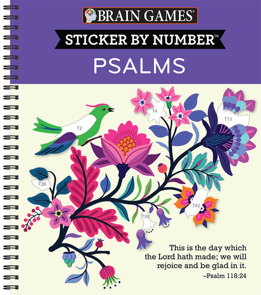 Brain Games - Sticker by Number: Psalms (28 Images to Sticker) - Ingram