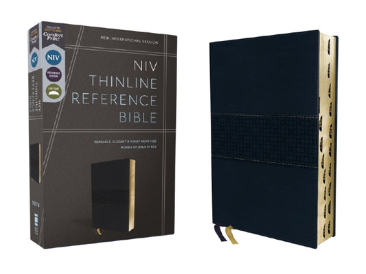 Niv, Thinline Reference Bible (Deep Study at a Portable Size), Leathersoft, Navy, Red Letter, Thumb Indexed, Comfort Print - Ingram