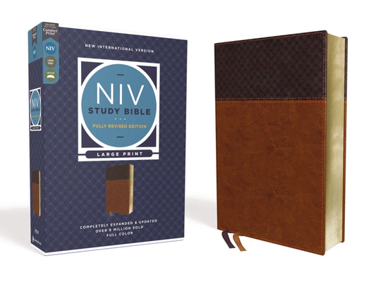 NIV Study Bible, Fully Revised Edition, Large Print, Leathersoft, Brown, Red Letter, Comfort Print - Ingram