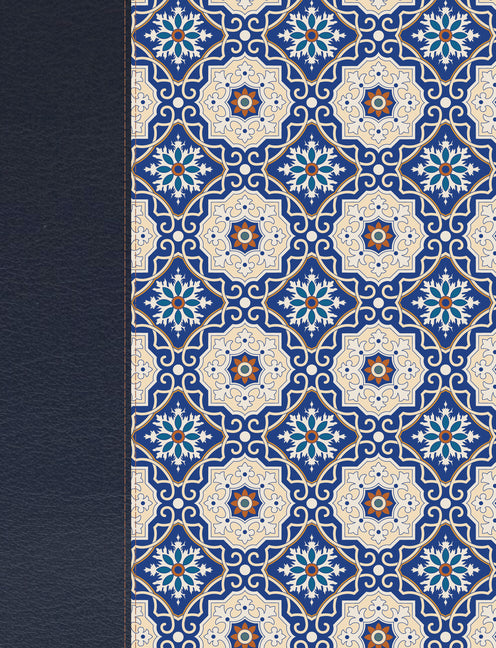 Rvr 1960 Biblia de Apuntes Edición Letra Grande, Piel Fabricada Y Mosaico Crema Y Azul - Ingram