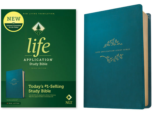 NLT Life Application Study Bible, Third Edition (Leatherlike, Teal Blue, Red Letter) - Ingram