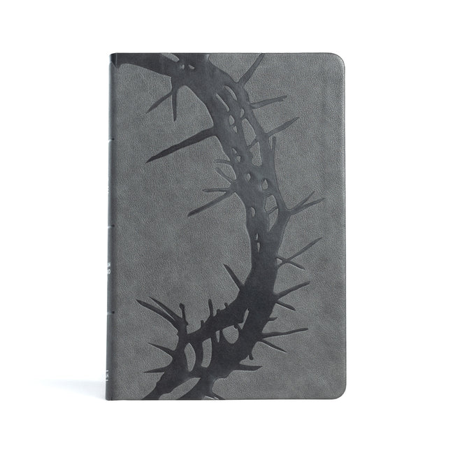 CSB Giant Print Reference Bible, Charcoal Leathertouch - Ingram