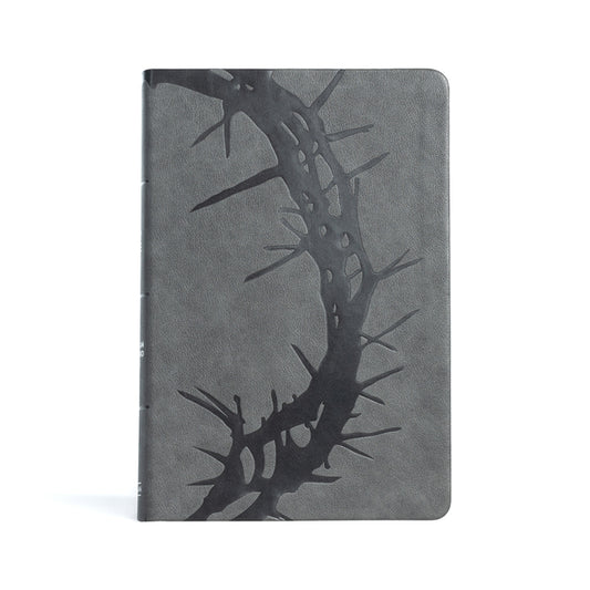 CSB Giant Print Reference Bible, Charcoal Leathertouch - Ingram