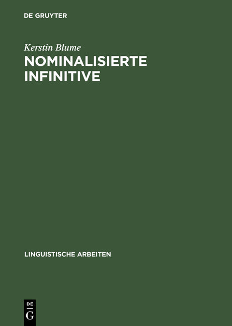 Nominalisierte Infinitive (Reprint 2012) - Ingram