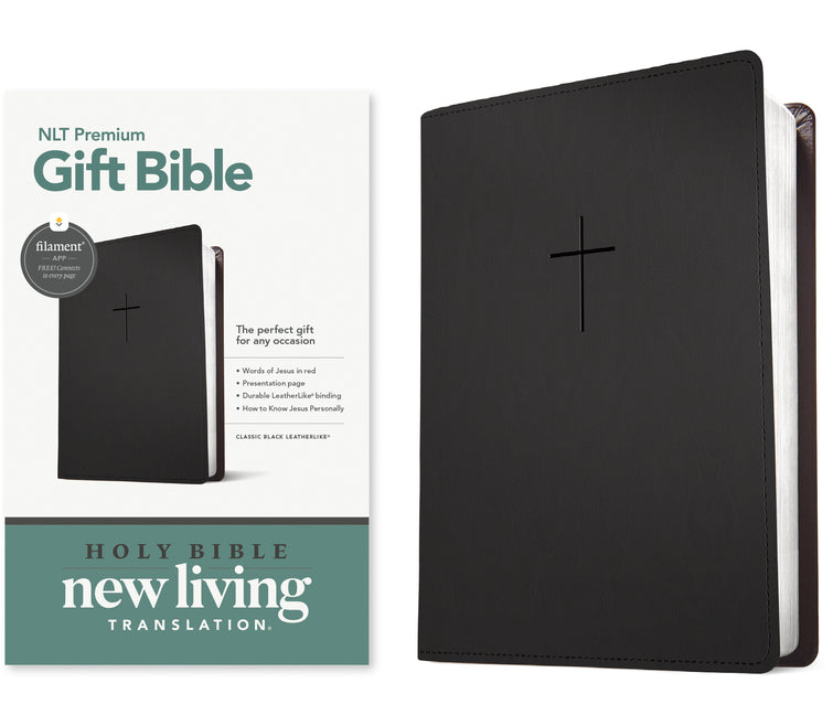 Premium Gift Bible Nlt, Filament Enabled (Leatherlike, Classic Black, Red Letter) - Ingram