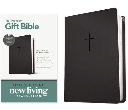 Premium Gift Bible Nlt, Filament Enabled (Leatherlike, Classic Black, Red Letter) - Ingram
