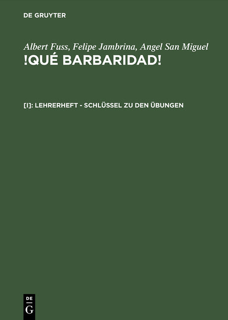 Lehrerheft - Schlüssel Zu Den Übungen (2., Erg. Aufl. Reprint 2014) - Ingram