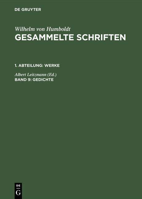 Gesammelte Schriften, Band 9, Gedichte (Photomechanischer Nachdruck. Reprint 2015) - Ingram