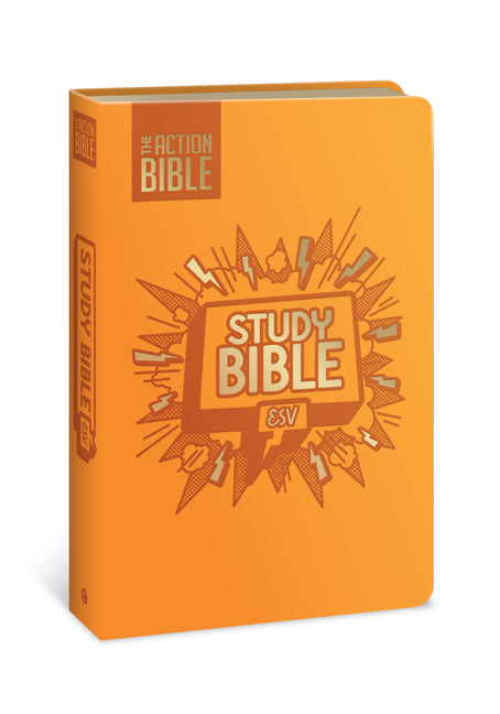 Action Bible Study Bible Esv, Leathersoft, Orange, Full Color (Premium) - Ingram