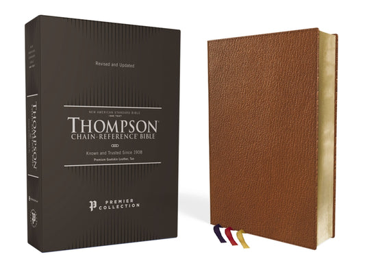 Nasb, Thompson Chain-Reference Bible, Premium Goatskin Leather, Premier Collection, Tan, 1995 Text, Black Letter, Art Gilded Edges, Comfort Print - Ingram