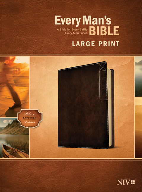 Every Man's Bible Niv, Large Print, Deluxe Explorer Edition (Leatherlike, Rustic Brown) - Ingram