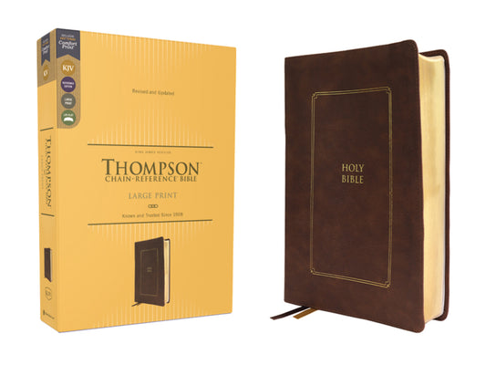 Kjv, Thompson Chain-Reference Bible, Large Print, Leathersoft, Brown, Red Letter, Comfort Print - Ingram