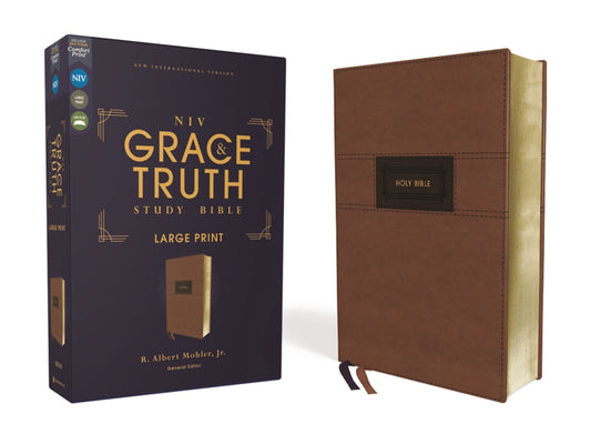 Niv, the Grace and Truth Study Bible (Trustworthy and Practical Insights), Large Print, Leathersoft, Brown, Red Letter, Comfort Print - Ingram