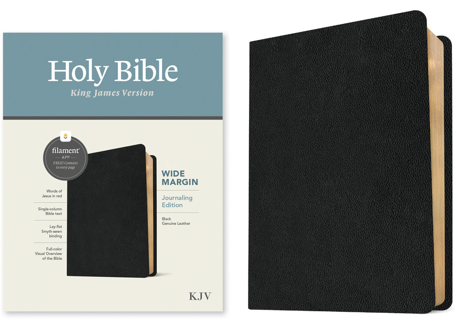 KJV Wide Margin Bible, Filament Enabled (Genuine Leather, Black, Red Letter) - Ingram