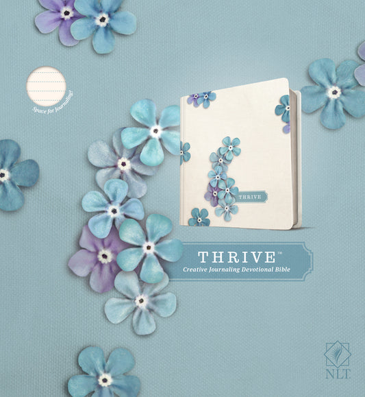 NLT Thrive Creative Journaling Devotional Bible (Hardcover, Blue Flowers) - Ingram