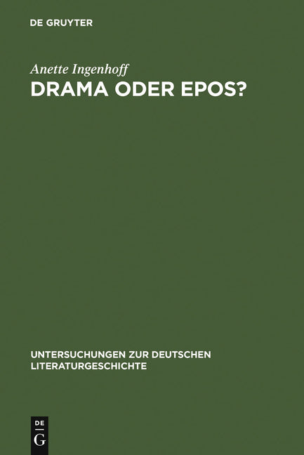 Drama oder Epos? (Reprint 2011) - Ingram