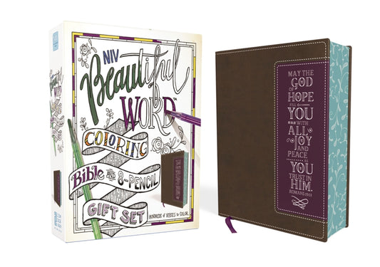 Niv, Beautiful Word Coloring Bible and 8-Pencil Gift Set, Leathersoft, Brown: Hundreds of Verses to Color - Ingram